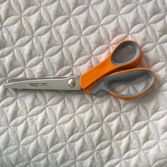 Fiskars Other - Fiskars Softgrip Premier Pinking Shears Orange and Gray Scissors